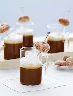 Hot chocolate shooter with mini doughnuts 