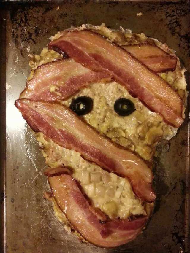 Cooked turkey meatloaf zombie